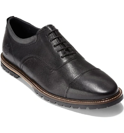 Cole Haan Men's Richardson Cap-toe Leather Oxfords In Black Leather