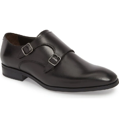 To Boot New York Benjamin Double Monk Strap Shoe In Black Leather