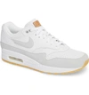 Nike Air Max 1 Sneaker In White/ Pure Platinum/ Yellow