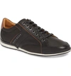 Hugo Boss Saturn Low Top Sneaker In Black Leather