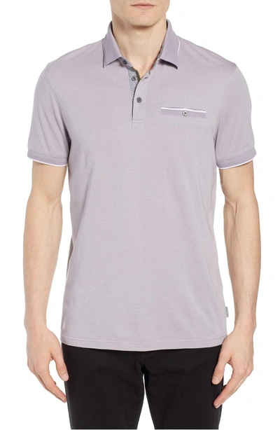 Ted Baker Derry Modern Slim Fit Polo In Light Purple