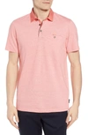 Ted Baker Lental Trim Fit Polo In Coral