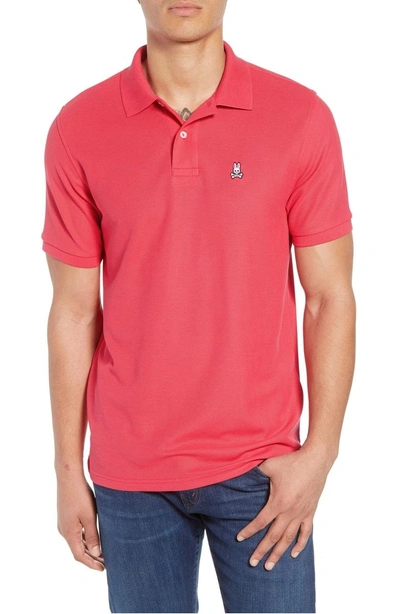 Psycho Bunny Classic Pique Polo In Geranium