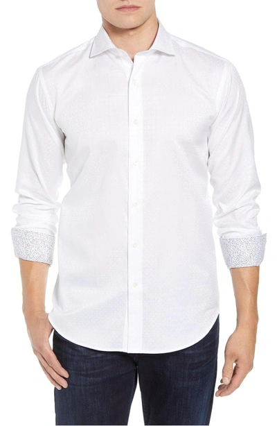 Bugatchi Shaped Fit Sport Shirt In White