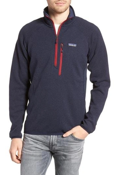 Patagonia Better Sweater Performance Slim Quarter-zip Pullover In Navy Blue