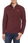 The North Face 'tka 100 Glacier' Quarter Zip Fleece Pullover In Fig Heather