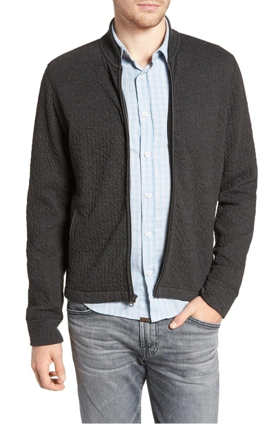 Billy Reid Giles Slim Fit Zip-up Sweatshirt In Carbon Blue