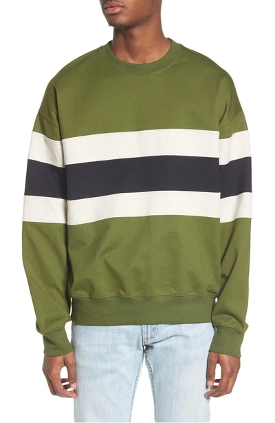 Topman Colorblock Stripe Sweatshirt In Light Green ModeSens