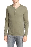 Billy Reid Hartford Slim Fit Henley In Moss