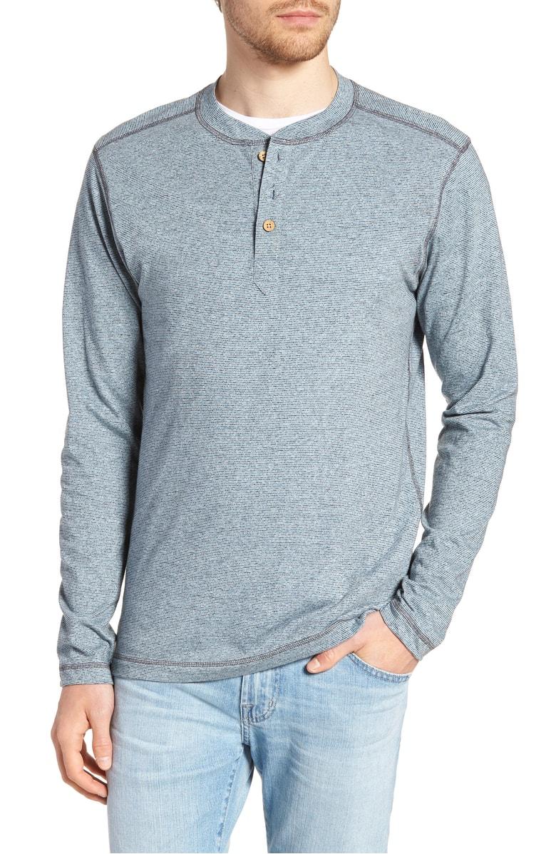 Vintage 1946 Mock Twist Long Sleeve Henley In Light Blue | ModeSens