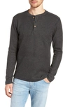 Vintage 1946 Rib Knit Long Sleeve Henley In Charcoal