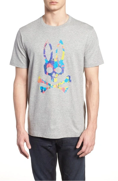 Psycho Bunny Logo Graphic T-shirt In Heather Grey