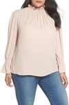 Vince Camuto Flare Tie Cuff Blouse In Clover Pink