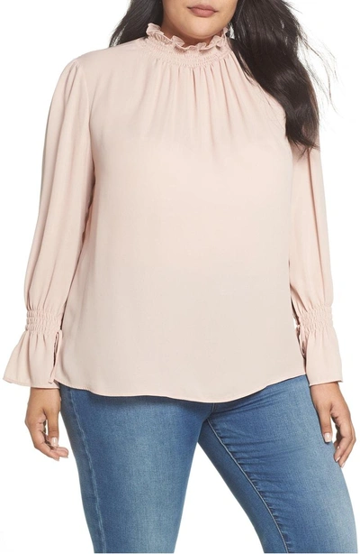 Vince Camuto Flare Tie Cuff Blouse In Clover Pink