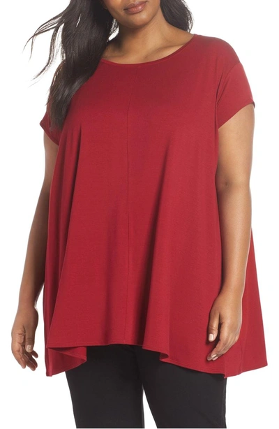 Eileen Fisher Scoop Neck Tunic In China Red