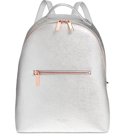 Ted Baker Leather Backpack - Metallic In Silver