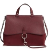 Rebecca Minkoff Medium Keith Suede & Leather Satchel - Burgundy In Acai