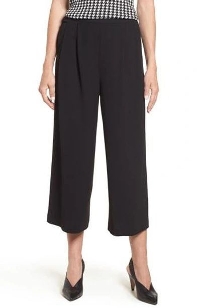 Vince Camuto Pleat Front Culottes In Rich Black