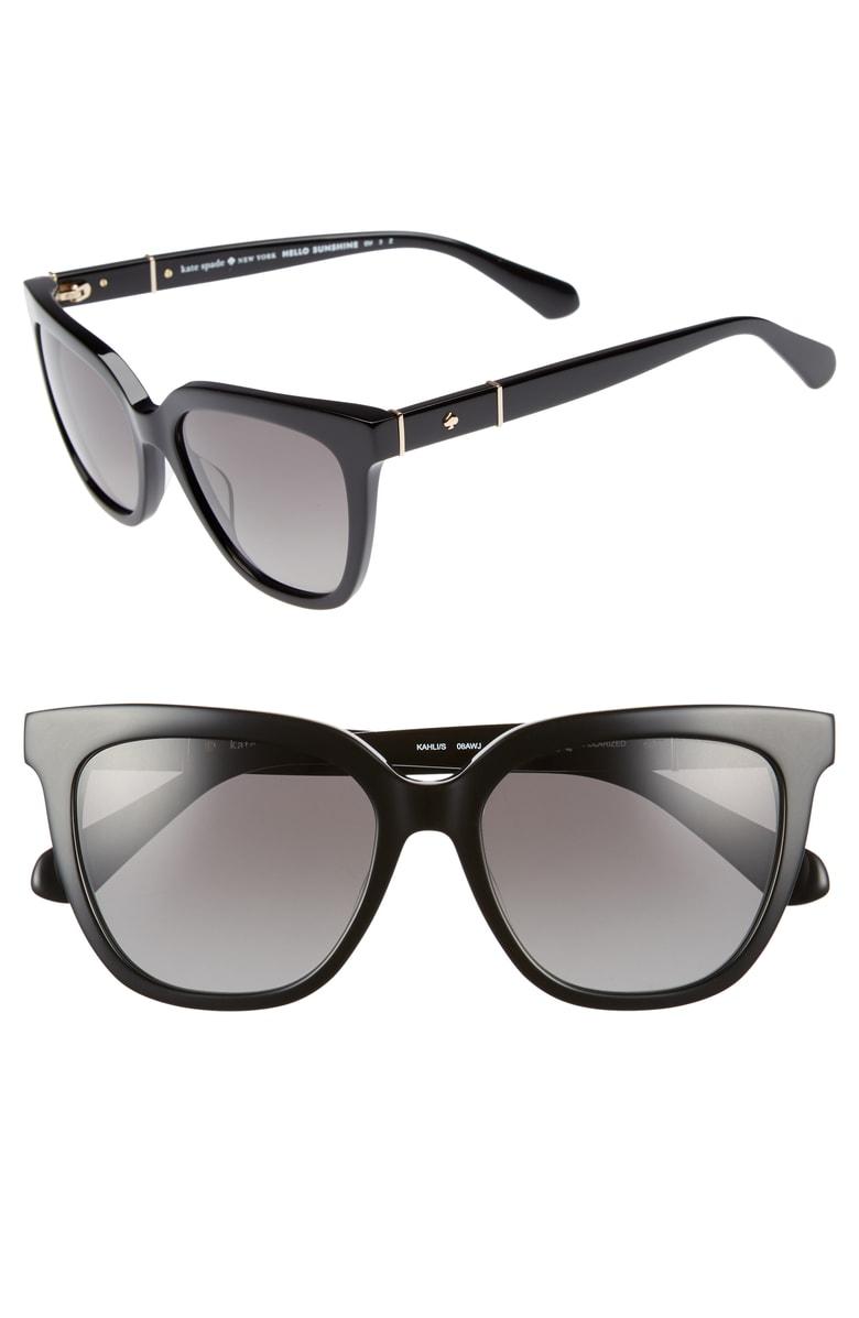 Kate Spade Kahli/s 53mm Polarized Retro Sunglasses Black/ Grey ModeSens