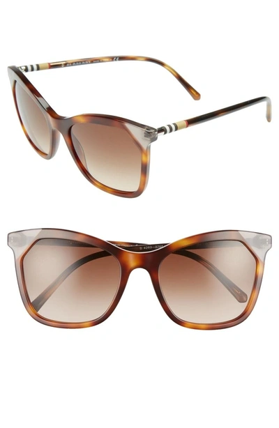 Burberry Heritage 54mm Square Sunglasses - Light Havana Gradient