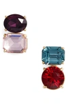 Kate Spade Double Drop Asymmetrical Stud Earrings In Ruby Multi