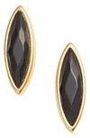 Gorjana Palisades Stud Earrings In Black Dyed Jade/ Gold