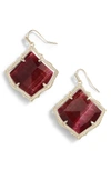 Kendra Scott Kirsten Drop Earrings In Bordeaux Tigers Eye/ Gold