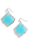 Kendra Scott Kirsten Drop Earrings In Aqua Chalcedony/ Silver