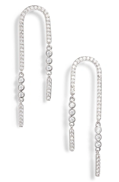 Nadri Cypher U-shape Earrings In Silver
