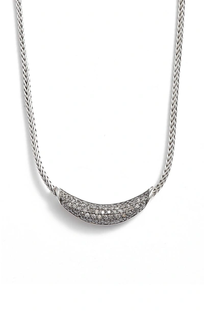 John Hardy Classic Chain Gemstone Necklace In Silver/ Gray Diamond