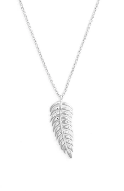 Melanie Auld Feather Pendant Necklace In Silver