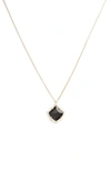 Kendra Scott Kacey Adjustable Pendant Necklace In Black Opaque Glass/ Gold