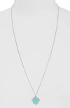 Kendra Scott Kacey Adjustable Pendant Necklace In Aqua Chalcedony/ Silver