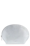 Ted Baker Faux Leather Zip Pouch - Metallic In Silver