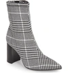 Jeffrey Campbell Coma Stretch Bootie In Black White Plaid