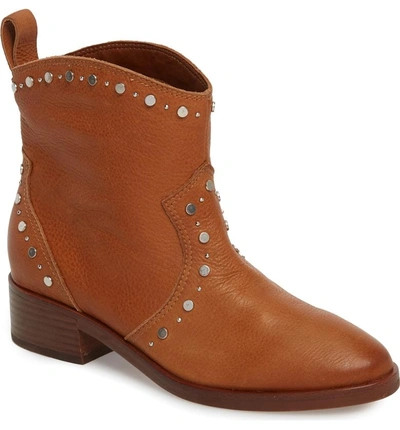 Dolce Vita Tobin Studded Bootie In Brown Leather