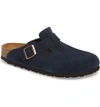 Birkenstock 'boston' Soft Footbed Clog In Navy Suede