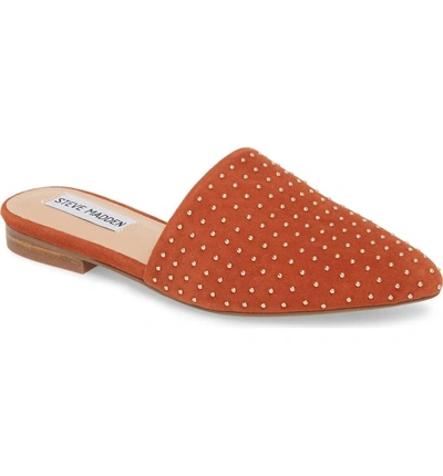 Steve Madden Trace Studded Mule In Rust Suede