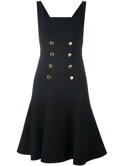 Dolce & Gabbana Metallic Buttons Dress In Black | ModeSens