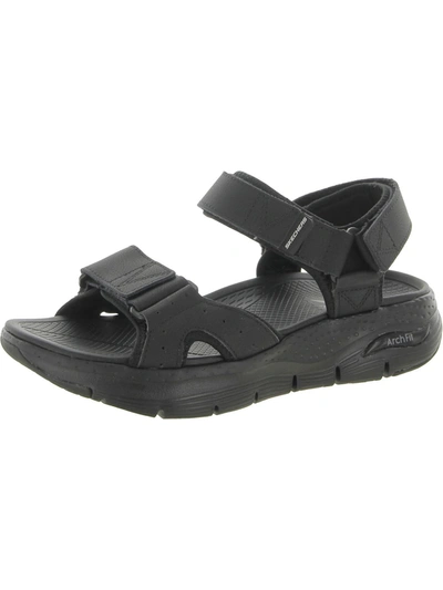 Skechers Arch Fit Sandal - Impactor Mens Leather Comfort Sport Sandals In Black