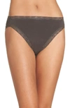 Natori Bliss Cotton French Cut Briefs In Dark Grey