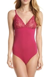 Vince Camuto Priscilla Bodysuit In Rose Bordeaux
