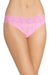 Hanky Panky Regular Rise Lace Thong In Enchanted Rose