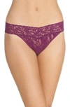 Hanky Panky Regular Rise Lace Thong In Fine Wine