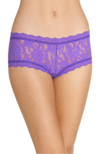 Hanky Panky Signature Lace Boyshorts In Royal Purple