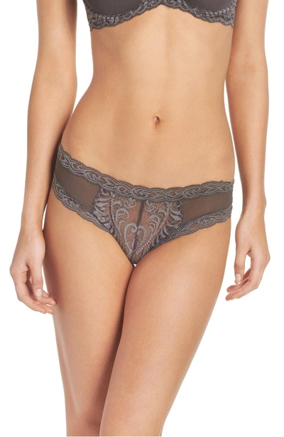 Natori Feathers Hipster Briefs In Dark Grey