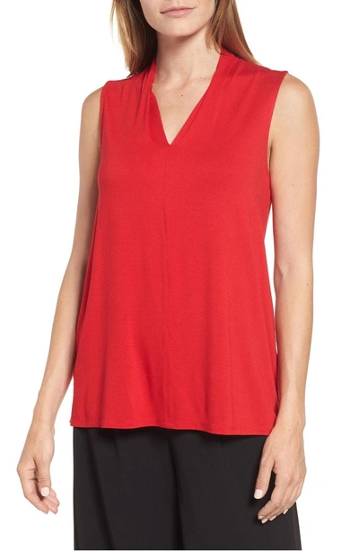 Vince Camuto Sleeveless V-neck Top In Radiant Red