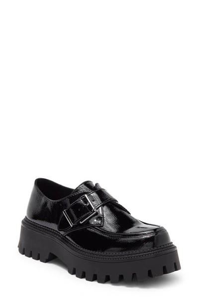 Steve Madden Bishop Platform Loafer In Black Patent