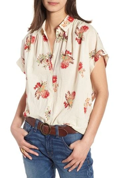 Madewell Central Cactus Floral Shirt In Antique Cream