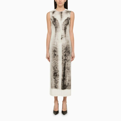 Loewe Women's Blurred Silk Velvet Tube Dress In Gray